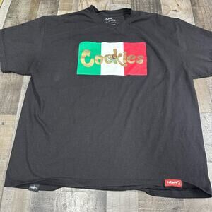 Cookies‎ Brand Mexico Tee 2XL Black Mexico Flag T Shirt
